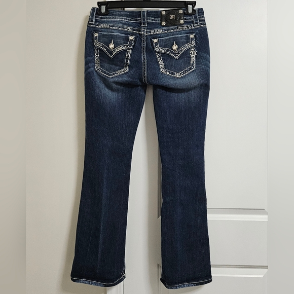 MISS ME Easy Boot Jeans Women's 28 (30x31) Low-Rise Embellished Flap Pockets - Picture 1 of 11